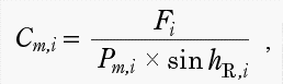 Cm,i=Fi/(Pm,i*sinhR,i)